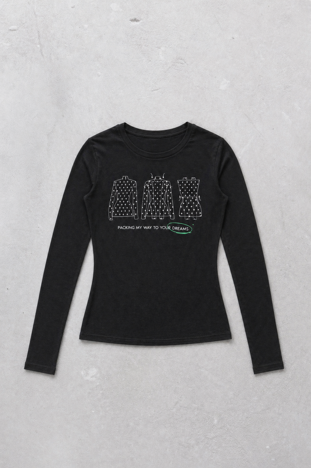 Longsleeve Packed Dreams in Ash Black - Verlin
