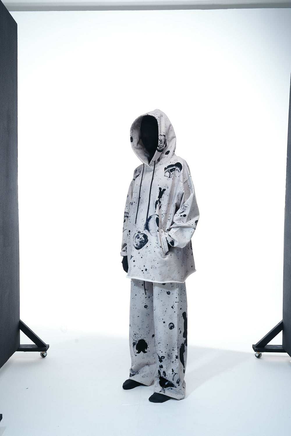 Pants Black White Melange - Verlin
