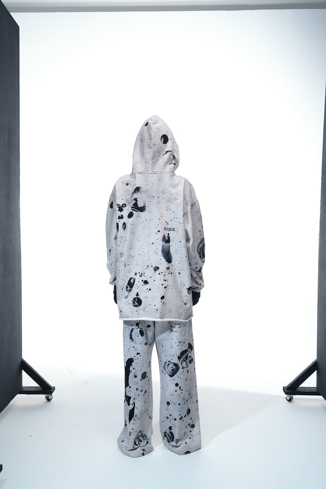 Hoodie "Black and White Melange"