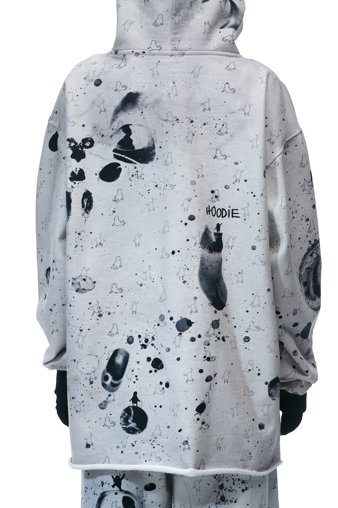 Hoodie "Black and White Melange"