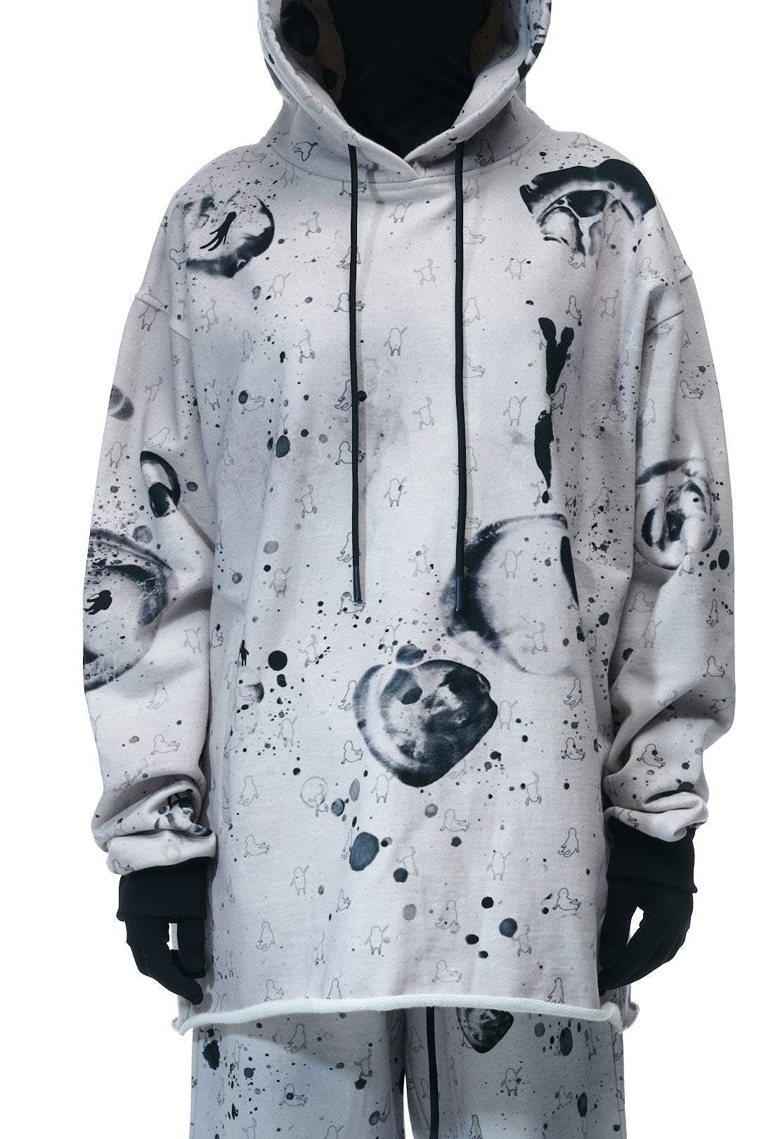 Hoodie "Black and White Melange"