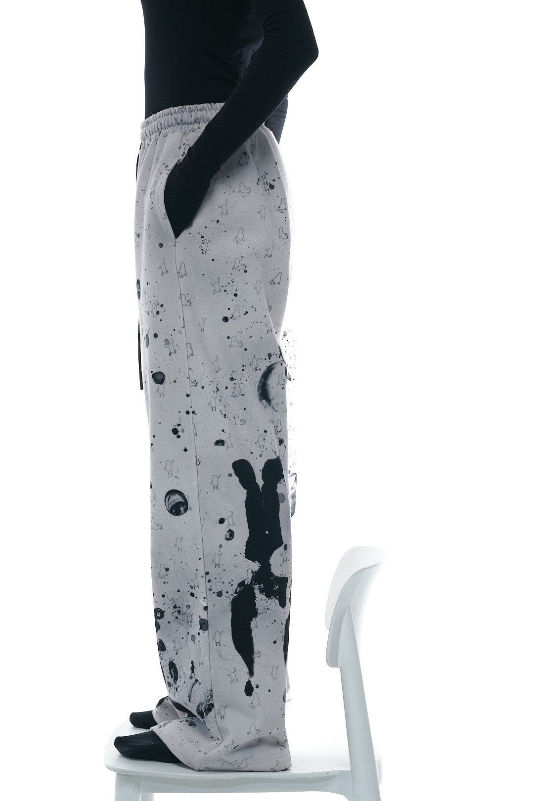 Pants "Black and White Melange"