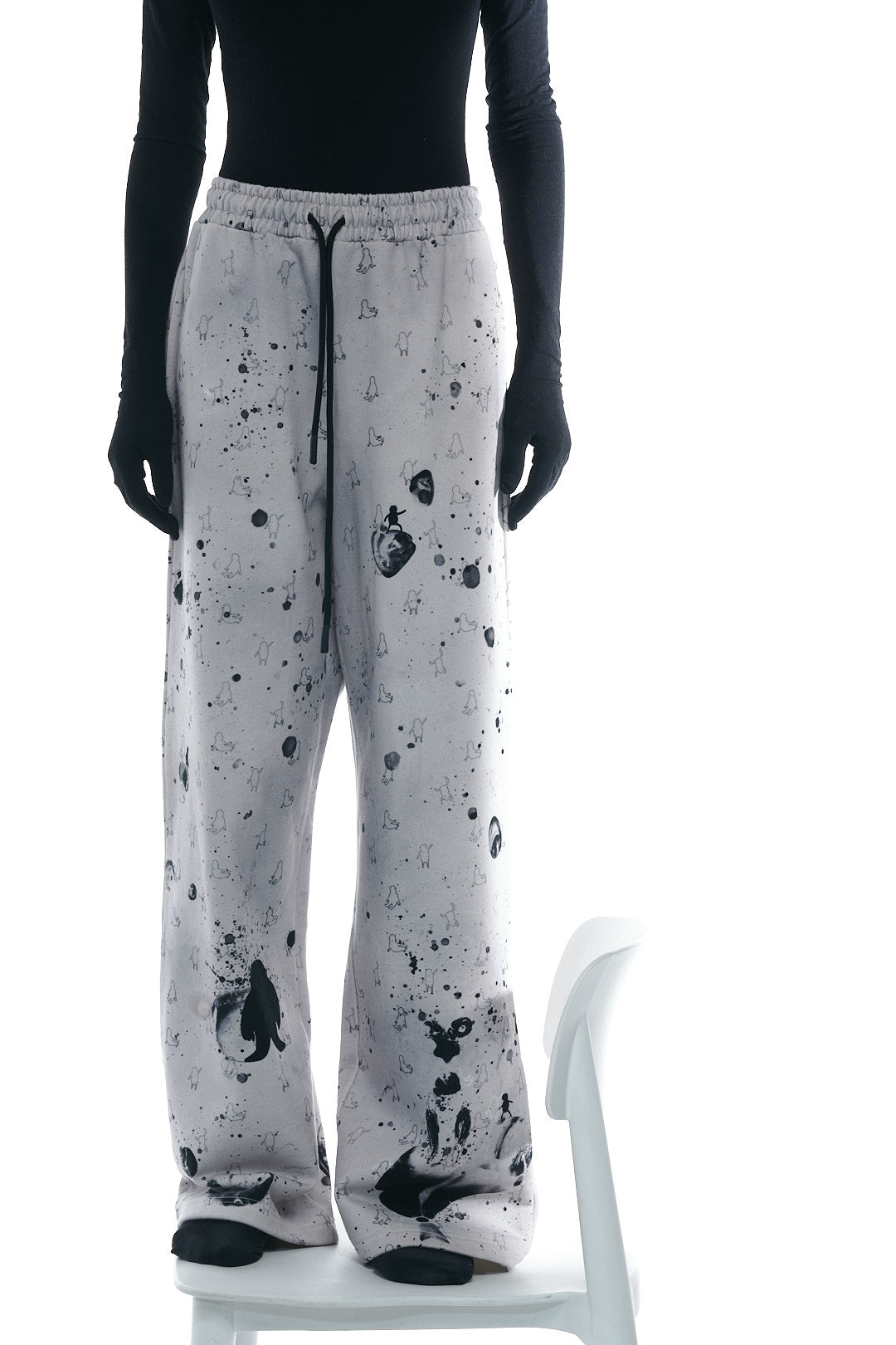 Pants "Black and White Melange"