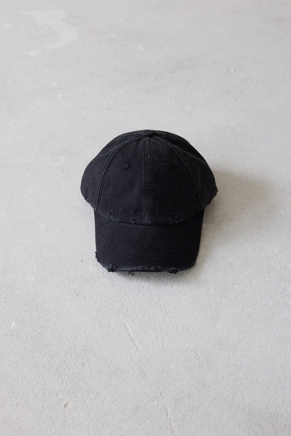 Baseball Cap in Washed Black