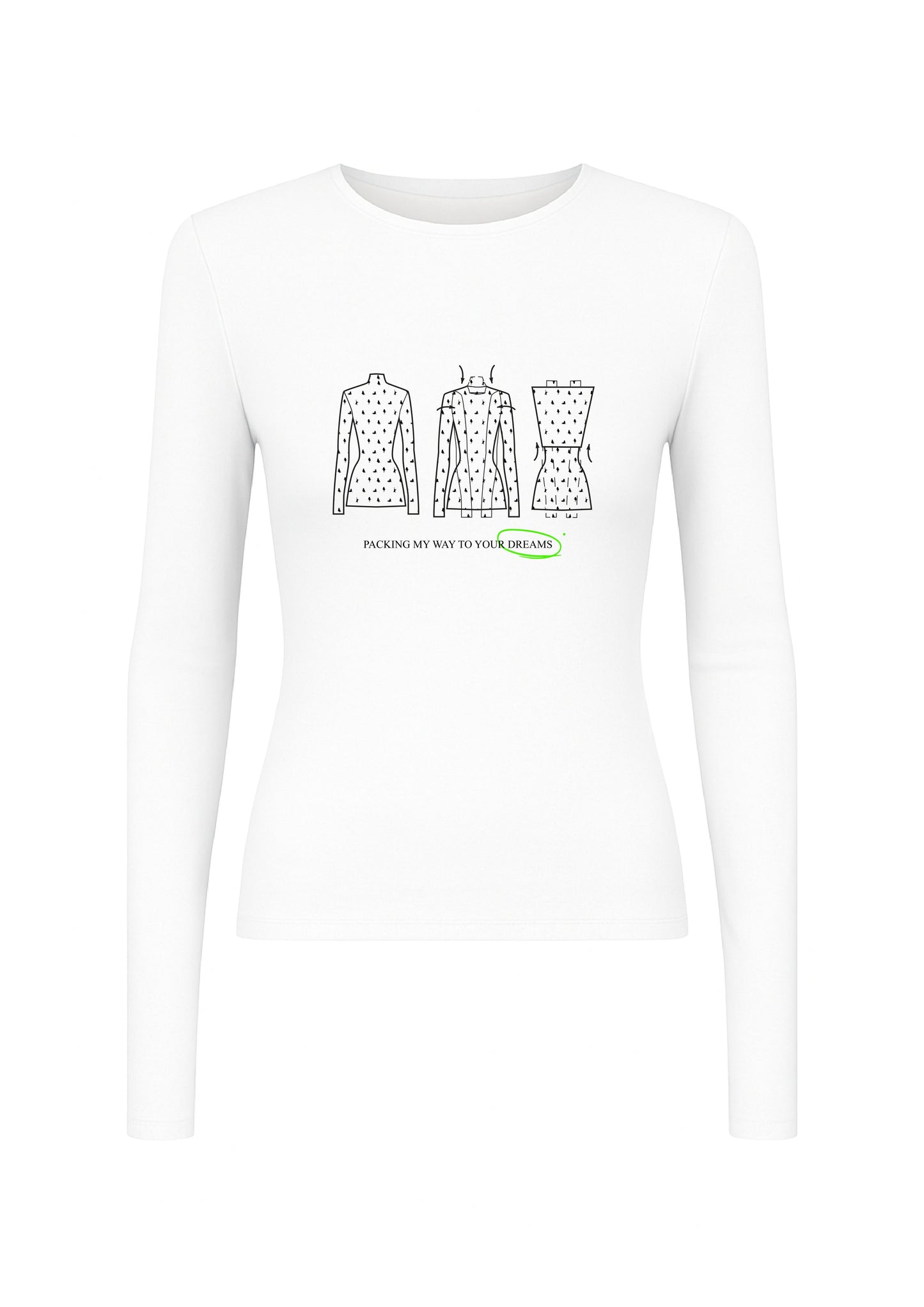 Longsleeve "Packed Dreams" in Muted White