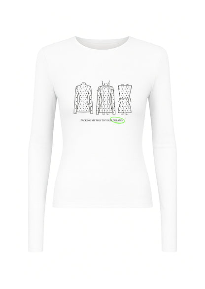 Longsleeve "Packed Dreams" in Muted White