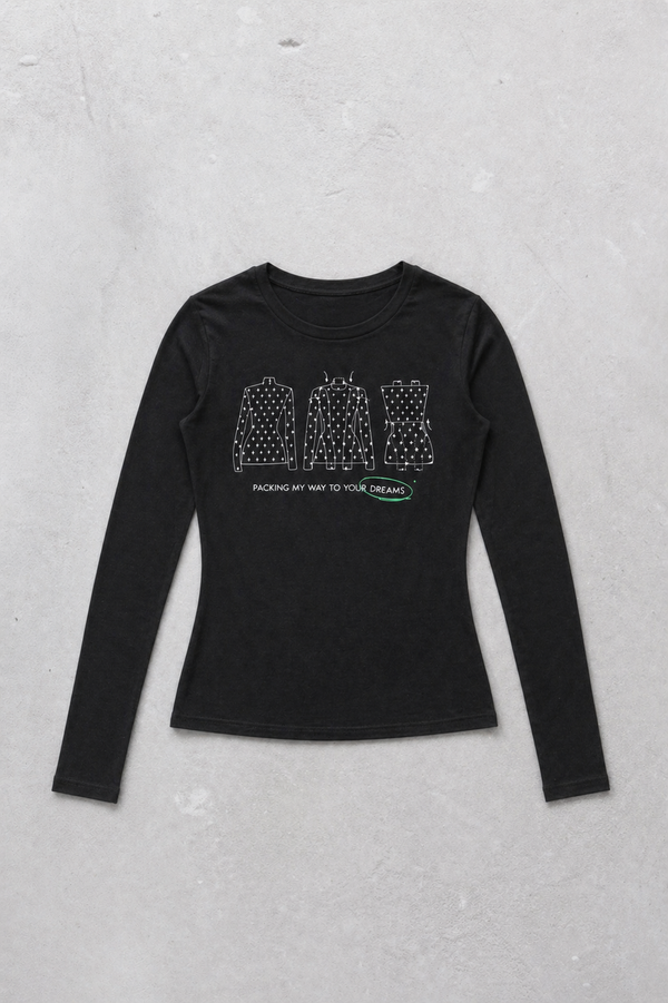 Longsleeve "Packed Dreams" in Ash Black