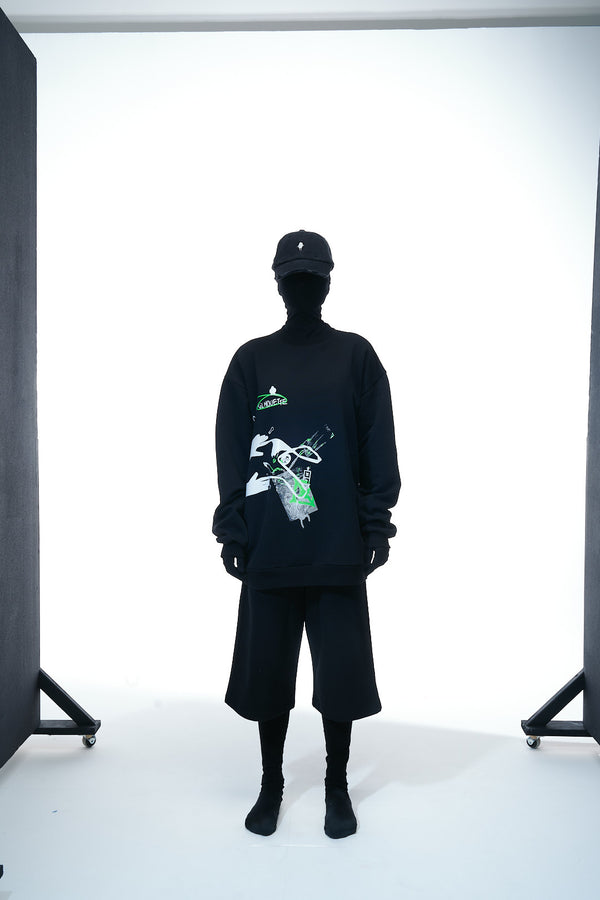 Shorts "Oversized Silhouette" in Ash Black