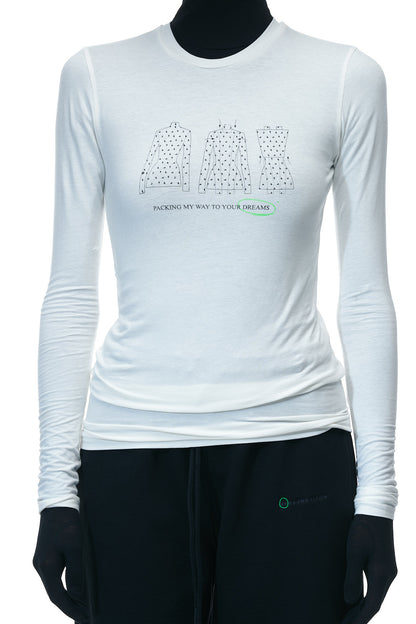 Longsleeve "Packed Dreams" in Muted White