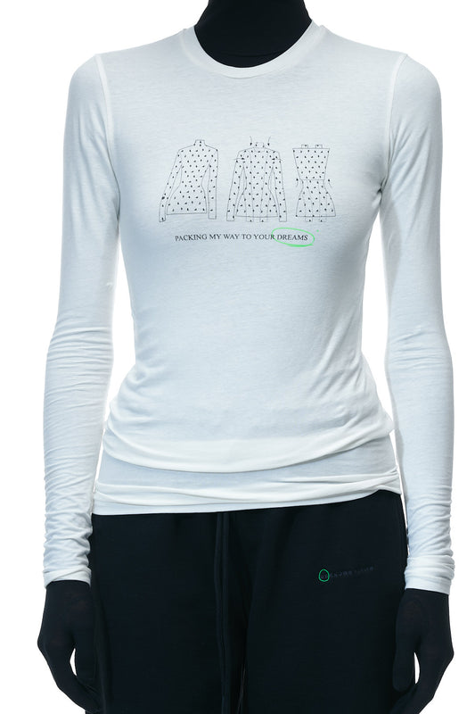 Longsleeve "Packed Dreams" in Muted White